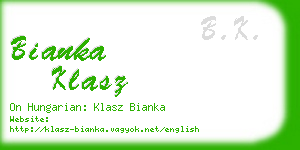 bianka klasz business card